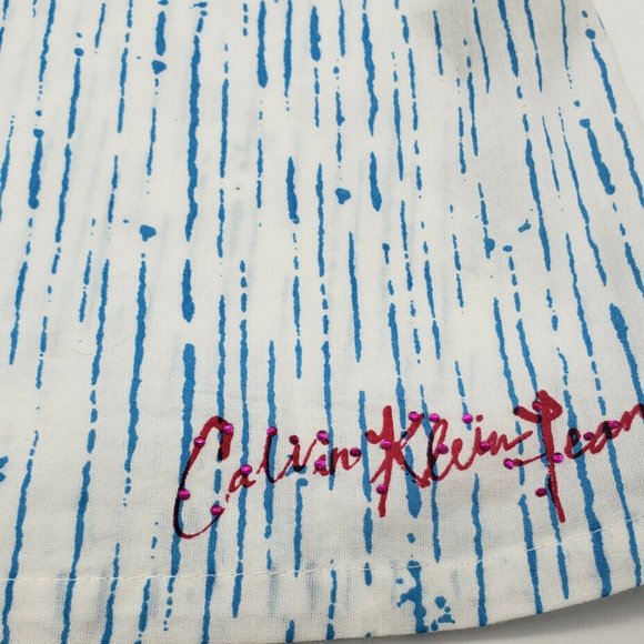 Calvin Klein Jeans Girls Short Puff Sleeve Ruffle Tunic Blouse Size 12 - Picture 5 of 9